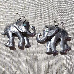 Hand crafted earrings. Elephants